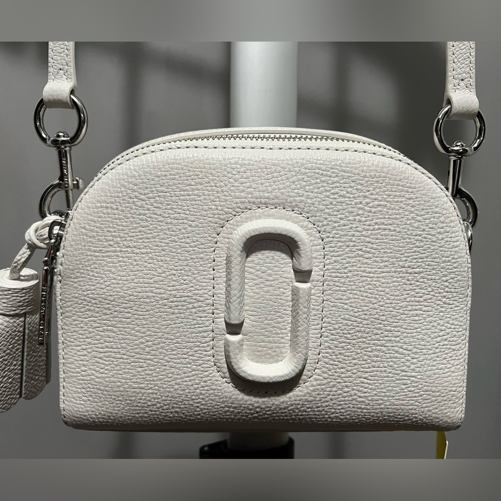 NWT MARC JACOBS SHUTTER WHITE LEATHER CROSSBODY BAG